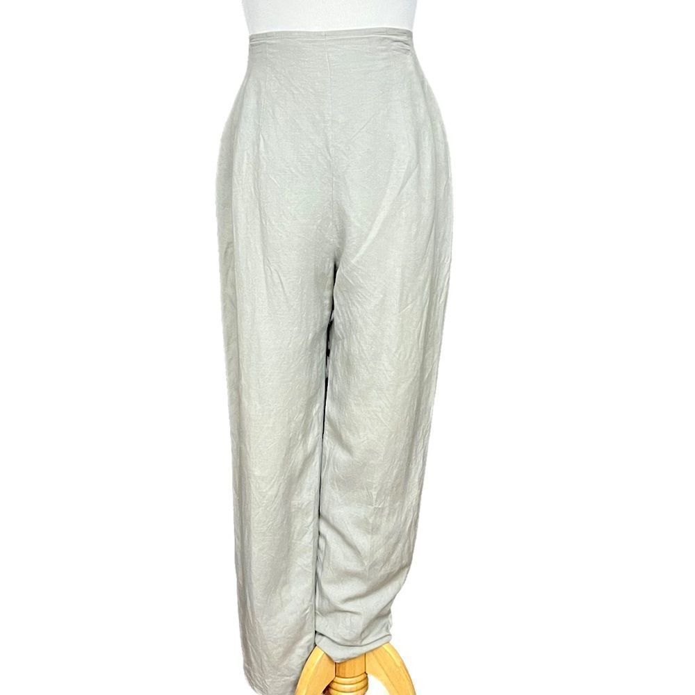 Vintage Donna Morgan Oatmeal Linen High Waist Tapered Pants S